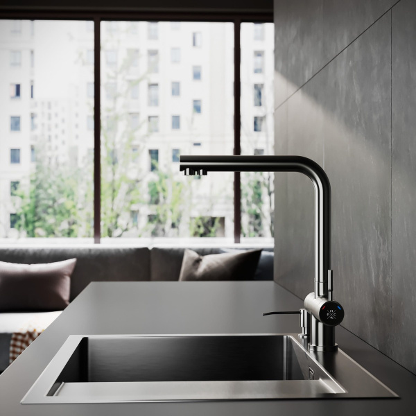 MRK-5851BL-L Набор 2 в1 РМС/кухонная мойка с правым крылом + дозатор