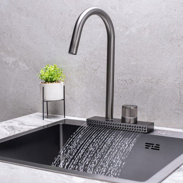 Смеситель для кухни РМС SUS130PVD-017F с PVD покрытием Нержавеющая сталь