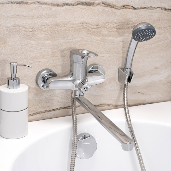 Смеситель для ванны с душем РМС SL55-006E однорычажный Хром