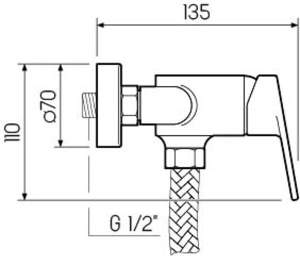 Смеситель для душа РМС SL132-003 Хром