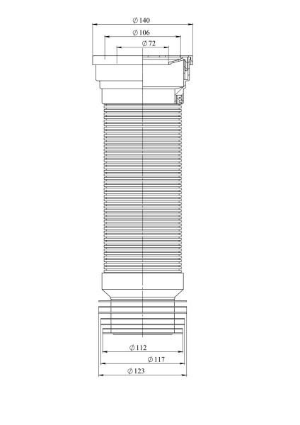 Отвод "РМС" ОУА-0,55 м для унитаза армированный