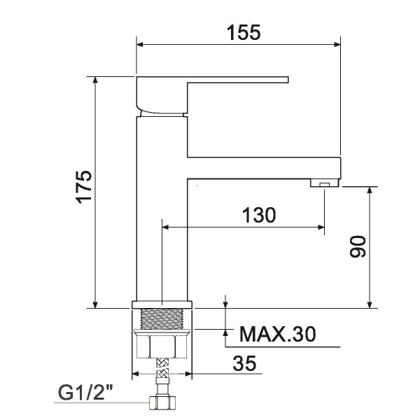 Смеситель для раковины РМС SL144-001F однорычажный Хром