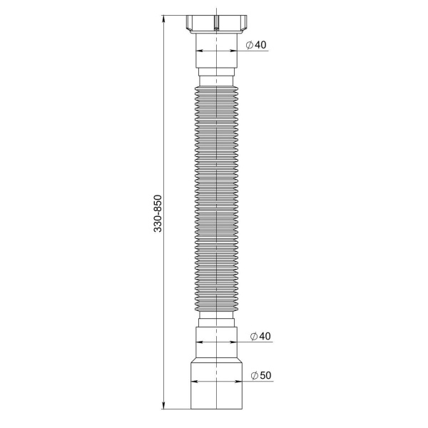 Гофра для раковины РМС ГОГ-0,8 с гайкой Белая