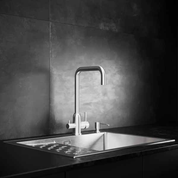 MRK-6350R Набор 2 в 1 РМС/ кухонная мойка с левым крылом + дозатор