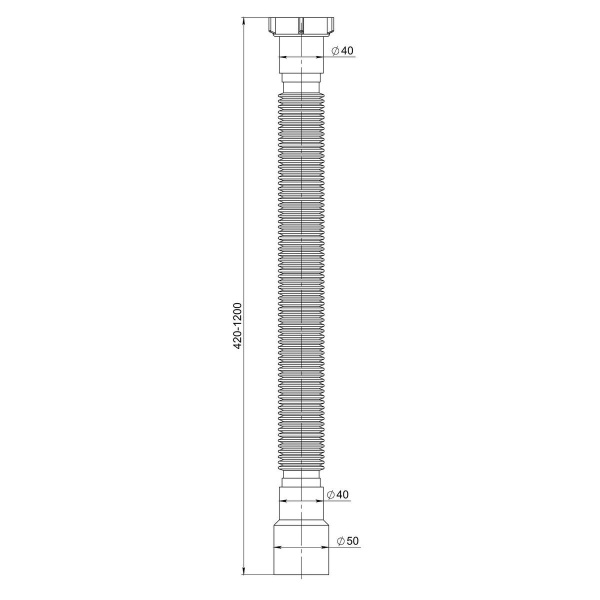 Гофра для раковины РМС ГОГ-1,2 с гайкой Белая
