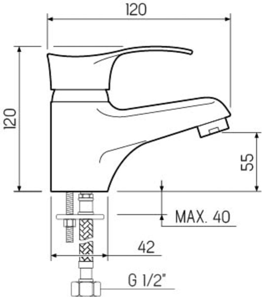 Смеситель для раковины РМС SL86-001 однорычажный Хром
