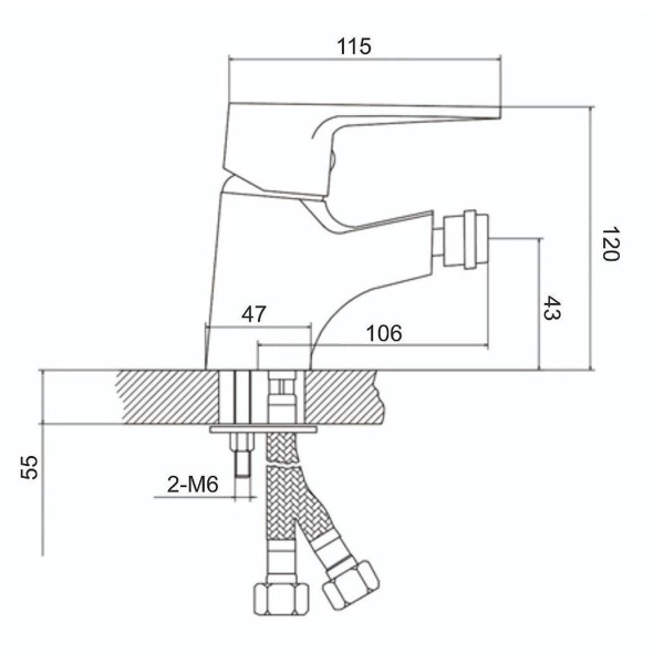 Смеситель  для биде BOOU B8282-6 Латунь