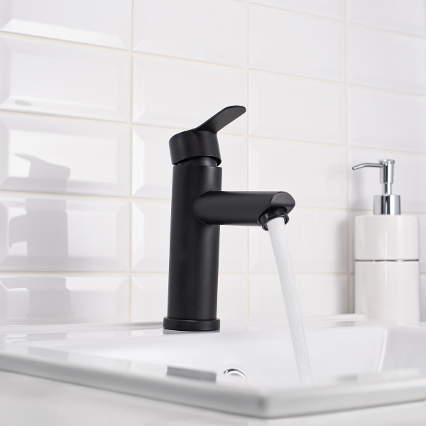 Смеситель для раковины РМС SUS124BL-001F Нержавеющая сталь Черный