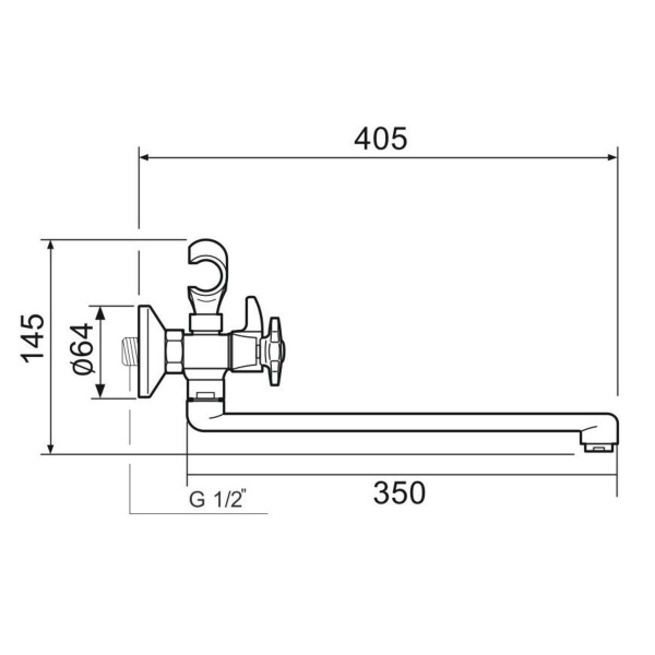 Смеситель для ванны с душем РМС SL115-140E Хром