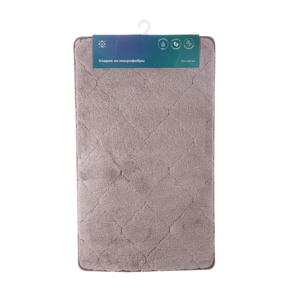 Коврик для ванной из микрофибры РМС К-05БЖ-60х100 Бежевый