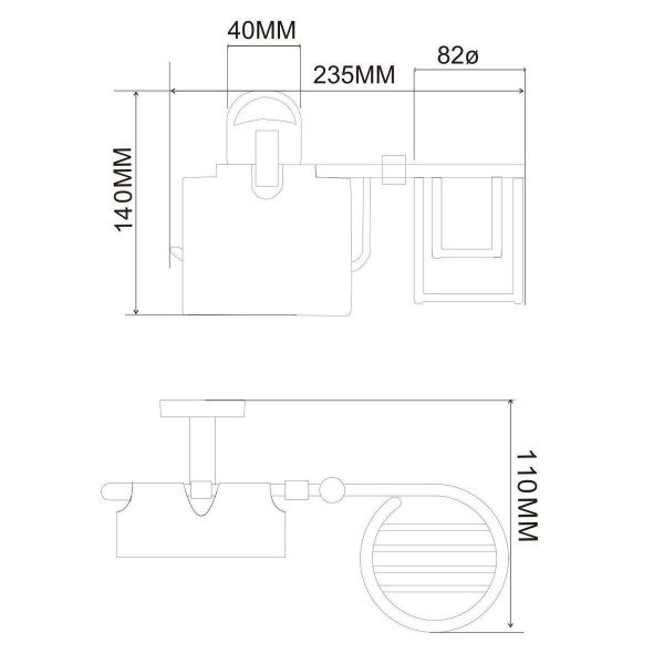 Держатель для туалетной бумаги и освежителя РМС A4020 глянцевый