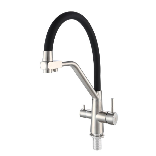 Смеситель для кухни РМС SUS127BL-016F-015 с фильтром для питьевой воды Нержавеющая сталь Черный