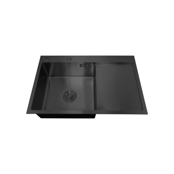 Комплект Мойка для кухни с правым крылом и дозатор РМС MRK-7851BL-L Темный графит
