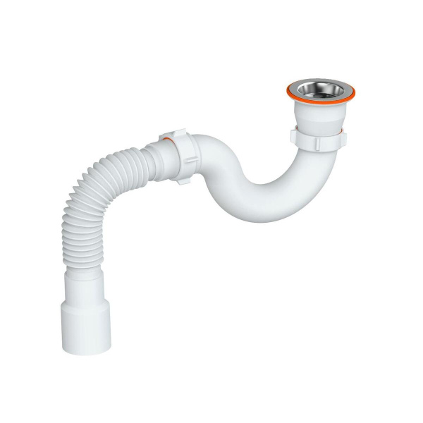 Слив-перелив для душевого поддона РМС СД-О плоский Белый