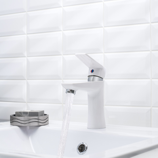 Смеситель для раковины РМС PL6-001F Высокопрочный пластик Белый