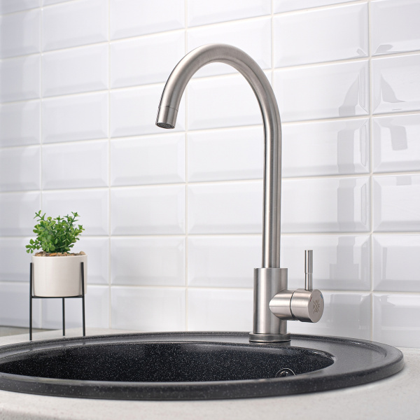 Смеситель для кухни РМС SUS124-017FL матовый Нержавеющая сталь