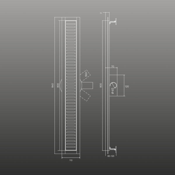 Трап линейный РМС ТЛ03Ч-80х7 