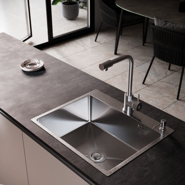 MR-6050 Набор 3 в 1 РМС (кухонная мойка+ корзина раздвижная+ дозатор врезной)