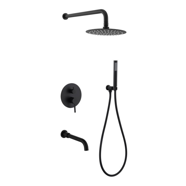 Душевой комплект встраиваемый РМС SUS129BL-1S Черный