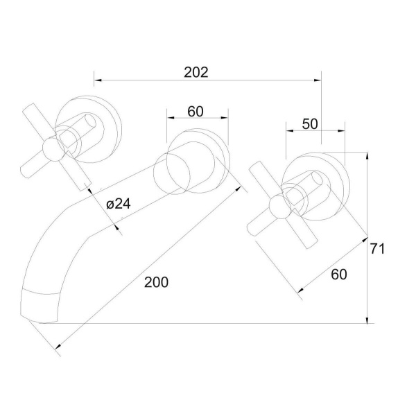 Смеситель для раковины РМС SUS129BL-4 встраиваемый Нержавеющая сталь Черный