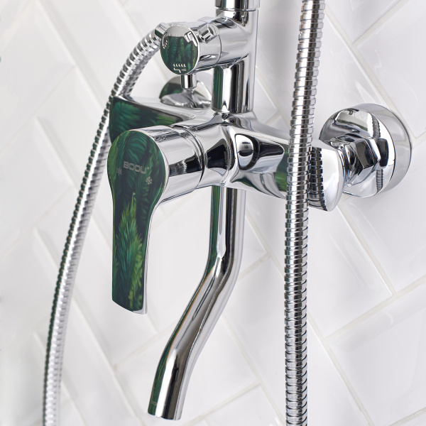 Душевая стойка BOOU B7057SB-31 с тропическим душем Латунь