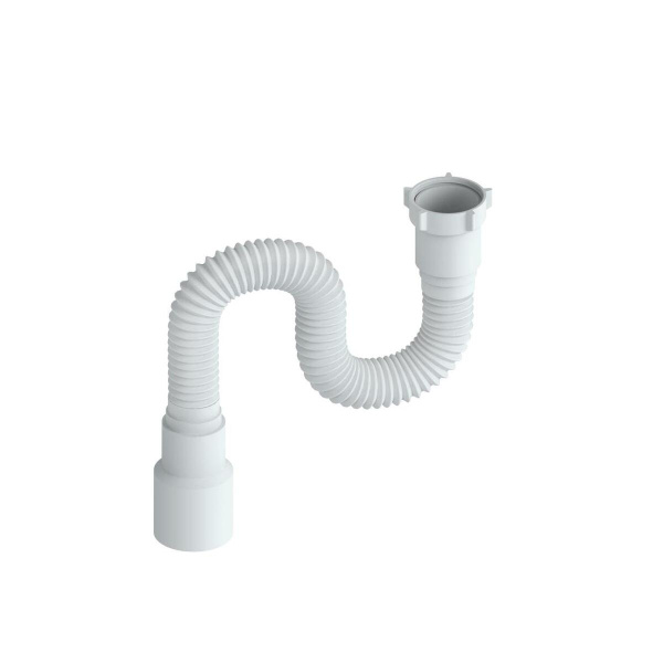 Гофра для раковины РМС ГОГ-0,8 с гайкой Белая