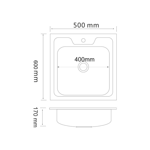 Мойка для кухни РМС MG6-6050 Накладная глянцевая
