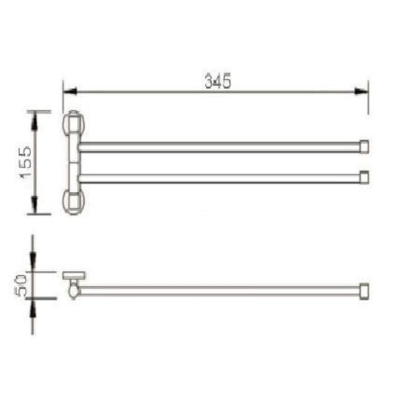 Держатель для полотенца РМС A1024 Поворотный двойной