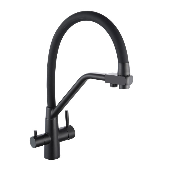 Смеситель для кухни РМС SUS127TBL-016F-015  с фильтром для питьевой воды Нержавеющая сталь Черный