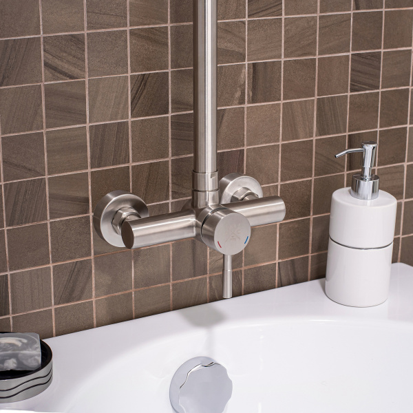 Душевая стойка РМС SUS124-003DK-3 с тропическим душем Нержавеющая сталь